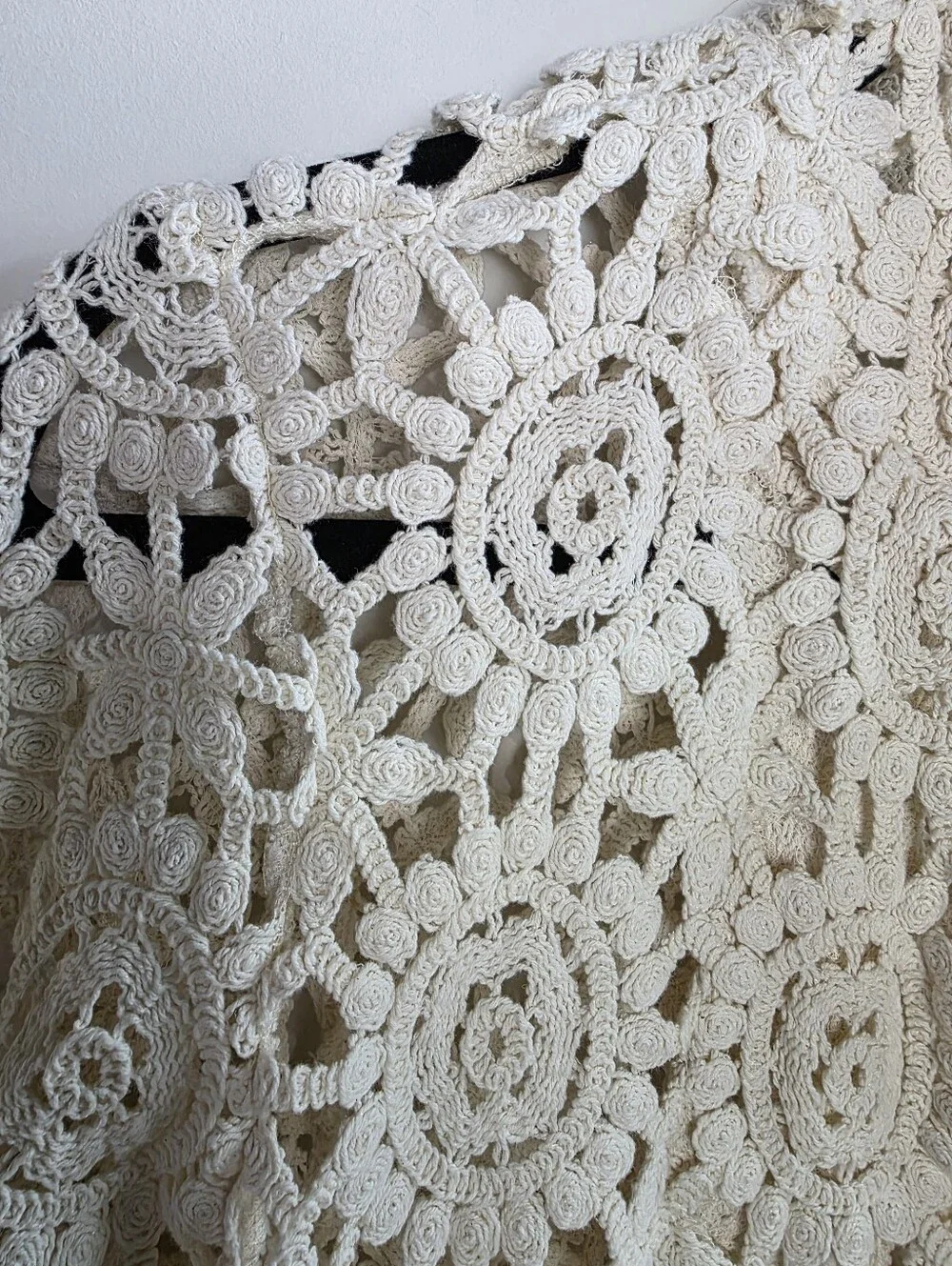 Zara Cream Crochet Knit Cardigan Openwork Blazer Girls 11/12